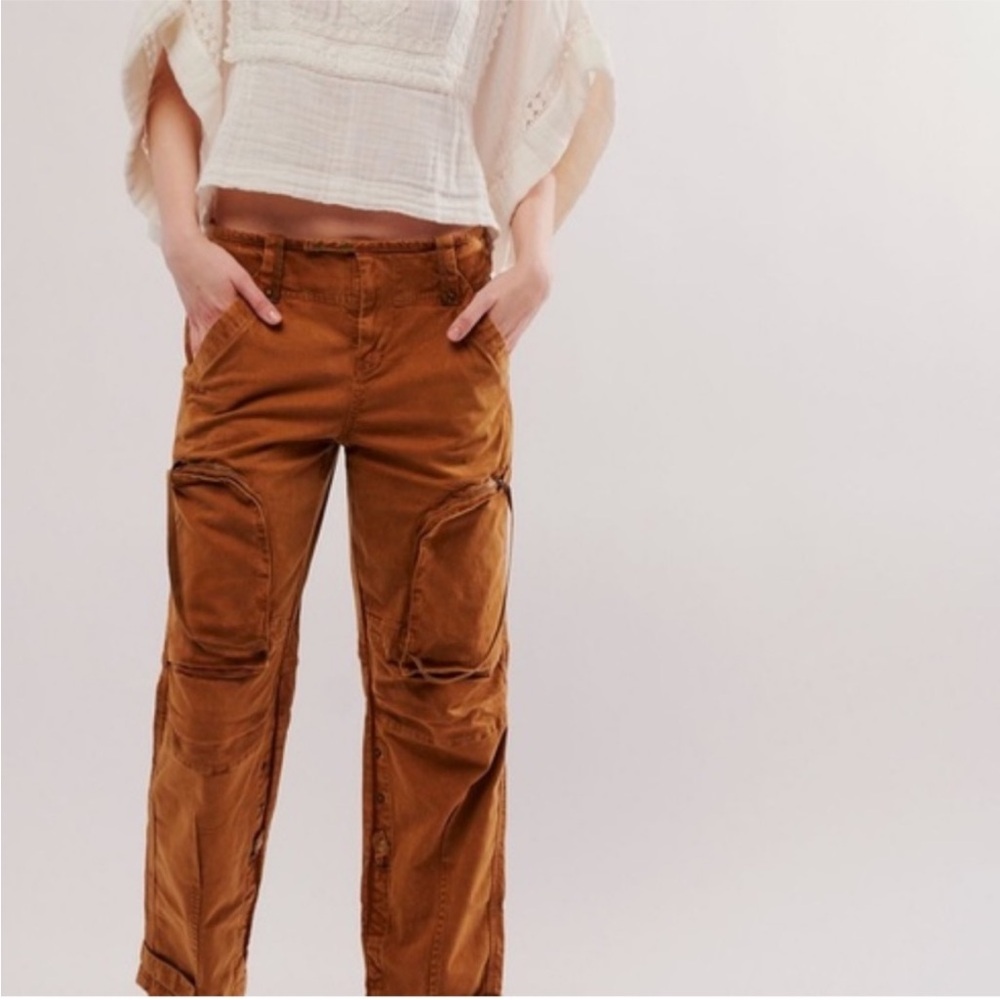 Free People Brown Cargo Pants